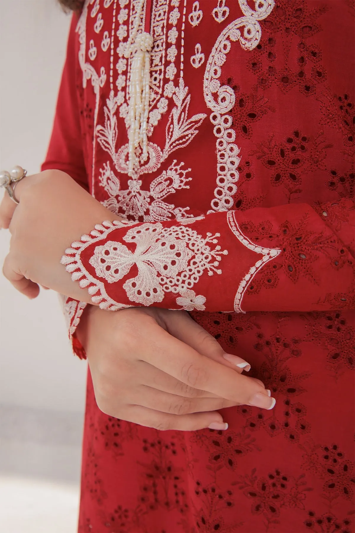 Red Pakistani Embroidered Kameez Salwar Party Wear