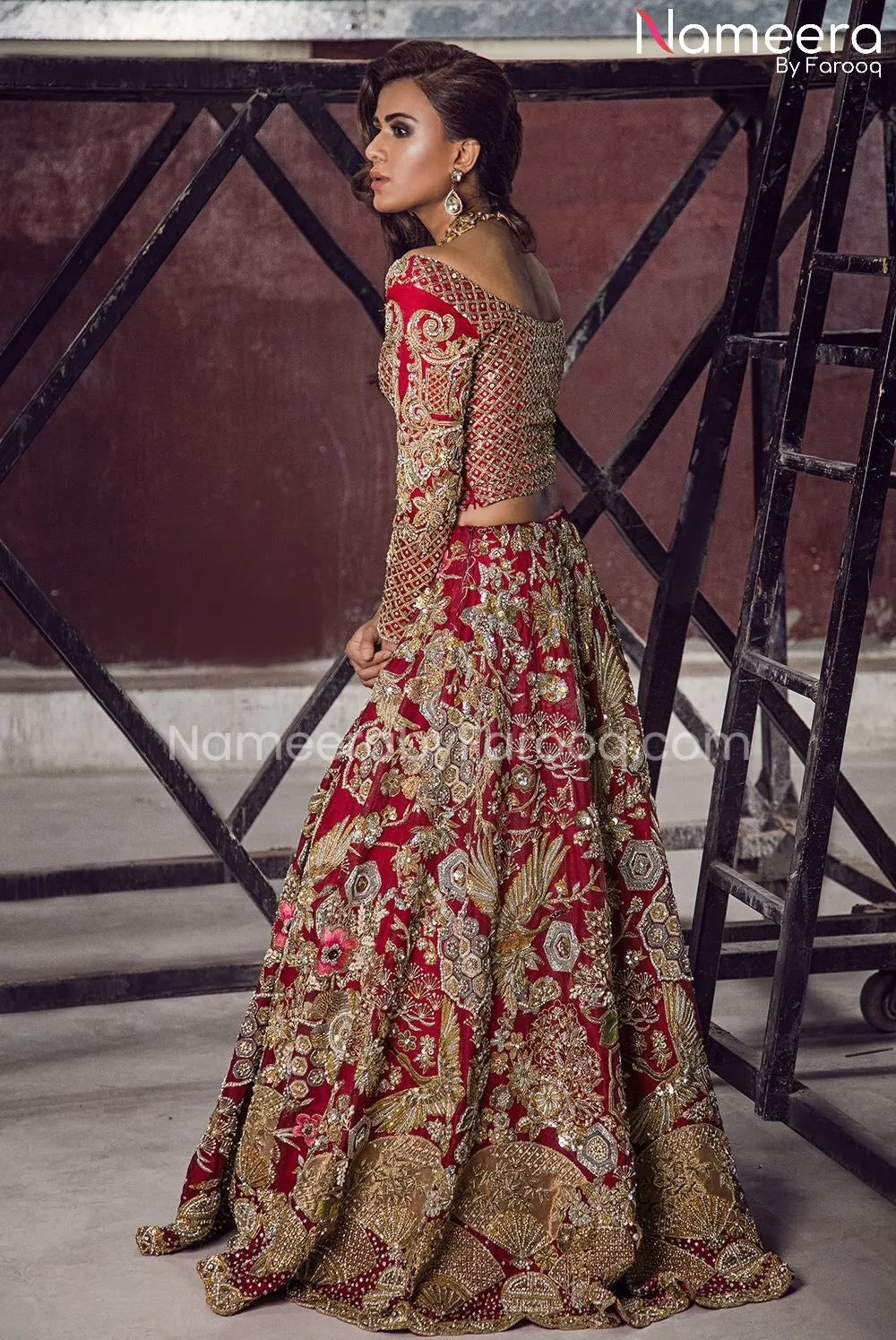 Red Wedding Lehenga Choli Bridal Pakistani 2021 #BS495