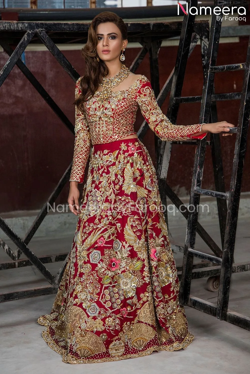 Red Wedding Lehenga Choli Bridal Pakistani 2021 #BS495