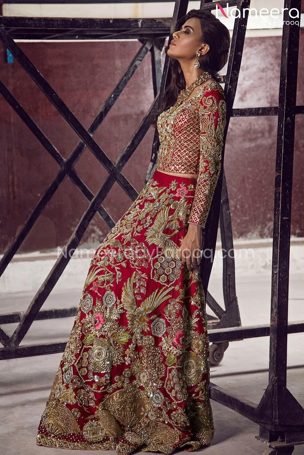 Red Wedding Lehenga Choli Bridal Pakistani 2021 #BS495