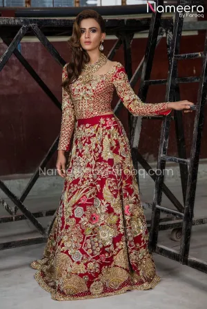 Red Wedding Lehenga Choli Bridal Pakistani 2021 #BS495