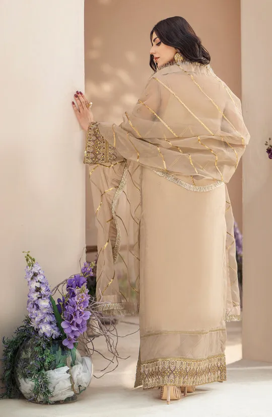 Regal Golden Heavily Embellished Pakistani Kameez Wedding Dress