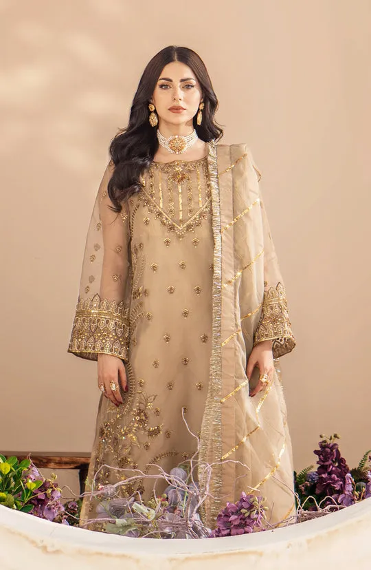 Regal Golden Heavily Embellished Pakistani Kameez Wedding Dress
