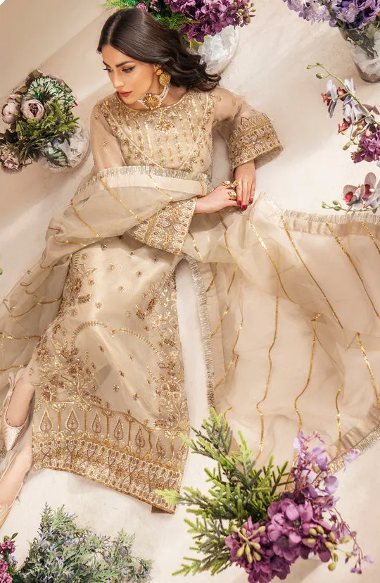 Regal Golden Heavily Embellished Pakistani Kameez Wedding Dress