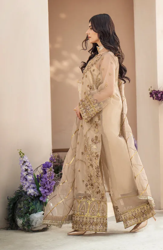 Regal Golden Heavily Embellished Pakistani Kameez Wedding Dress