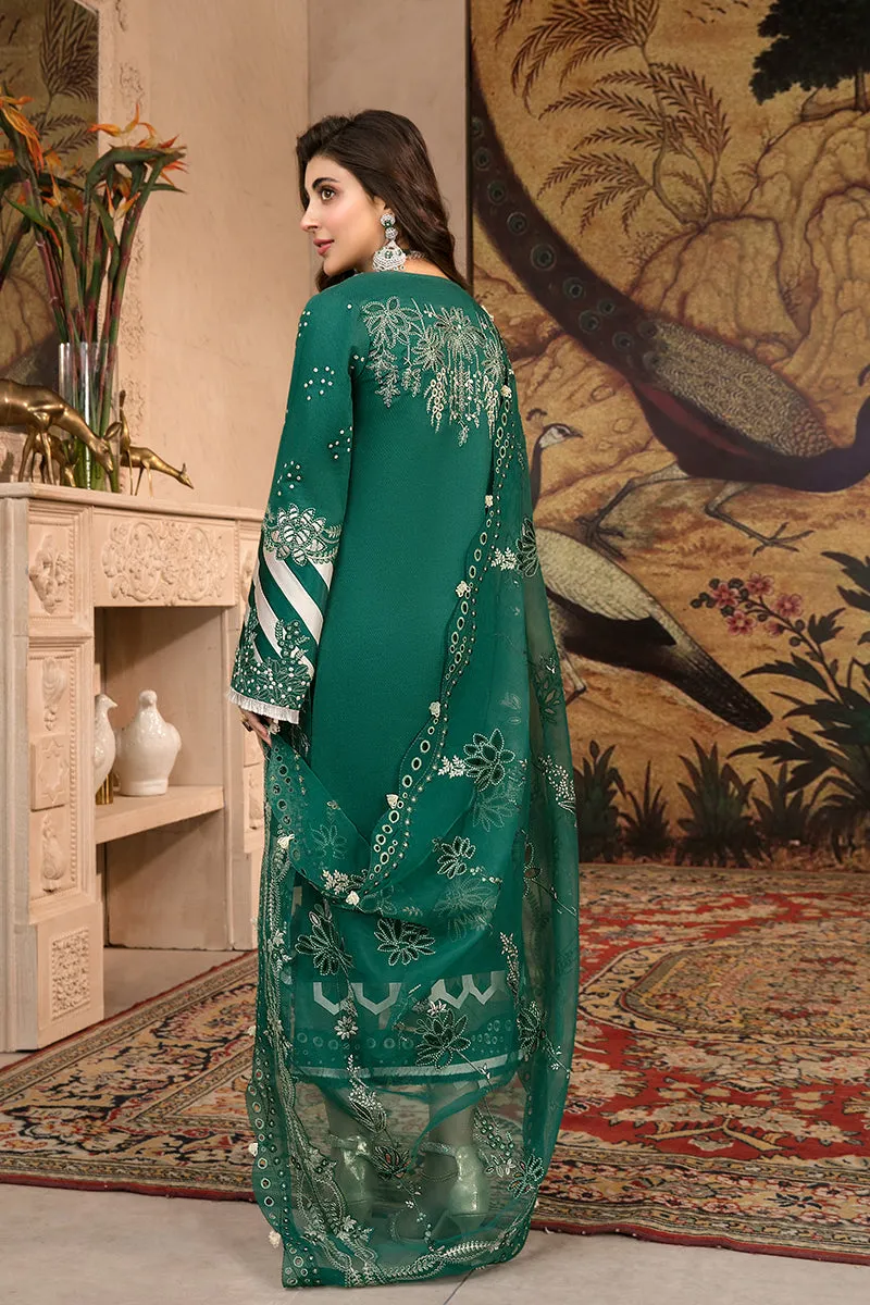 Royal Green Lawn Kameez Salwar in Pakistani Eid Dresses