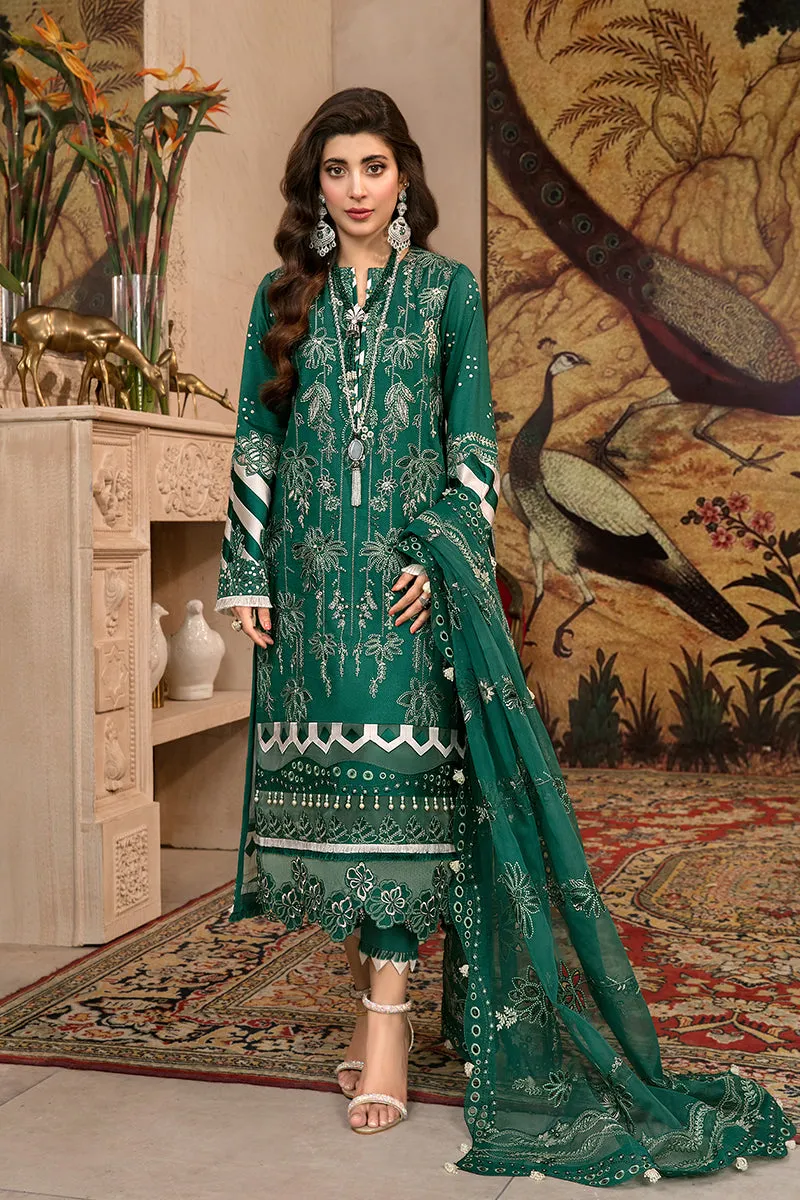 Royal Green Lawn Kameez Salwar in Pakistani Eid Dresses