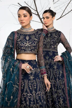 Royal Pakistani Blue Embroidered Lehenga Choli Wedding Dress