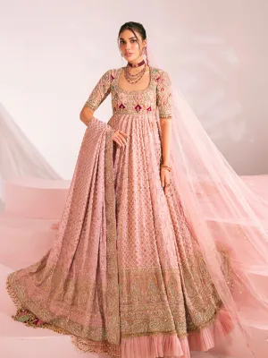 Royal Pink Frock Lehenga for Pakistani Bridal Dresses