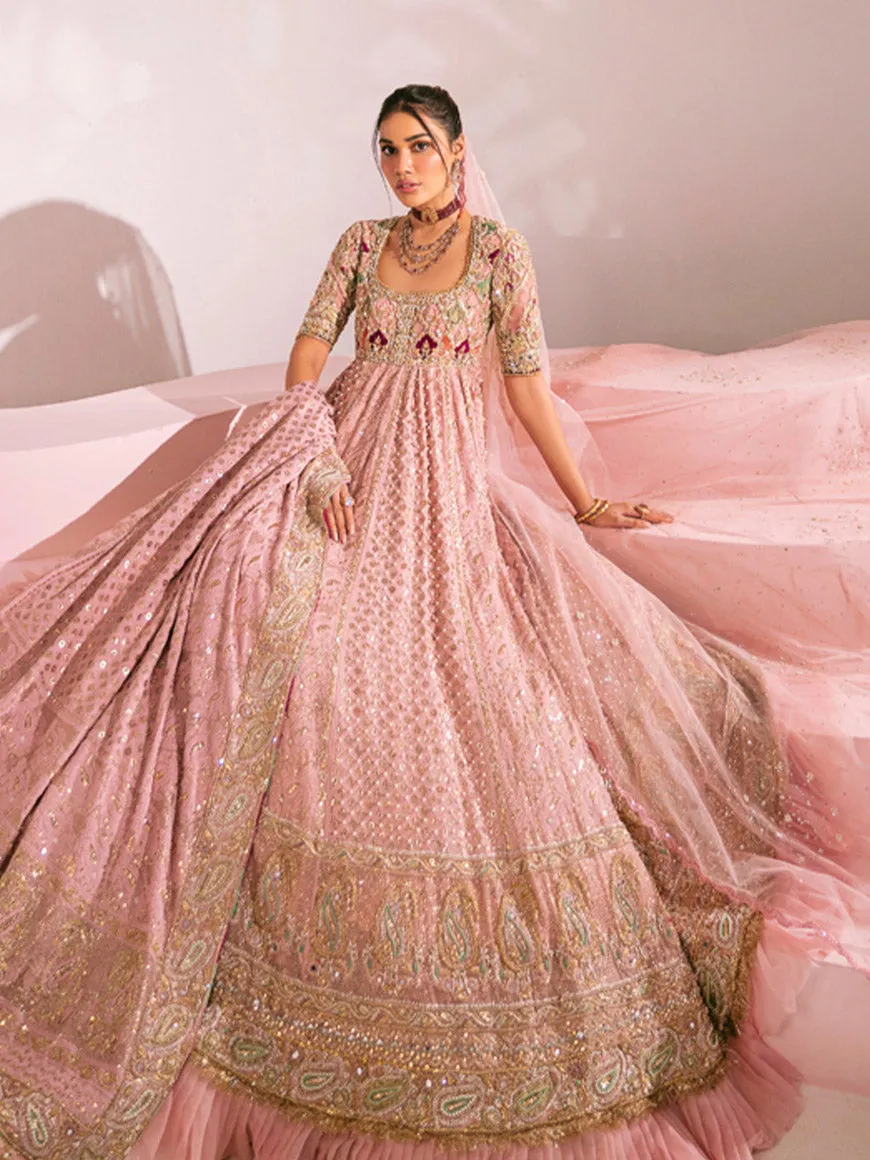 Royal Pink Frock Lehenga for Pakistani Bridal Dresses