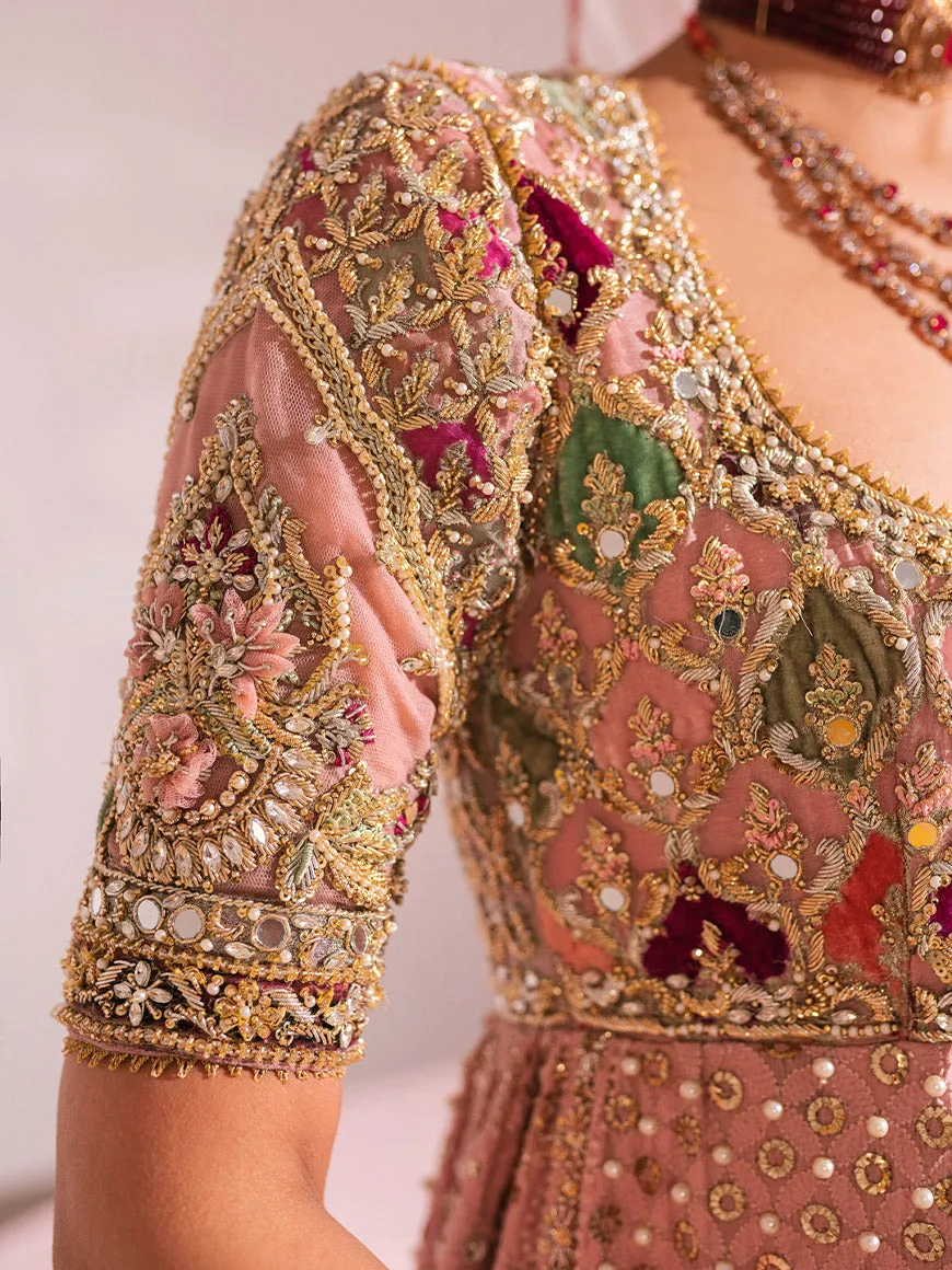 Royal Pink Frock Lehenga for Pakistani Bridal Dresses