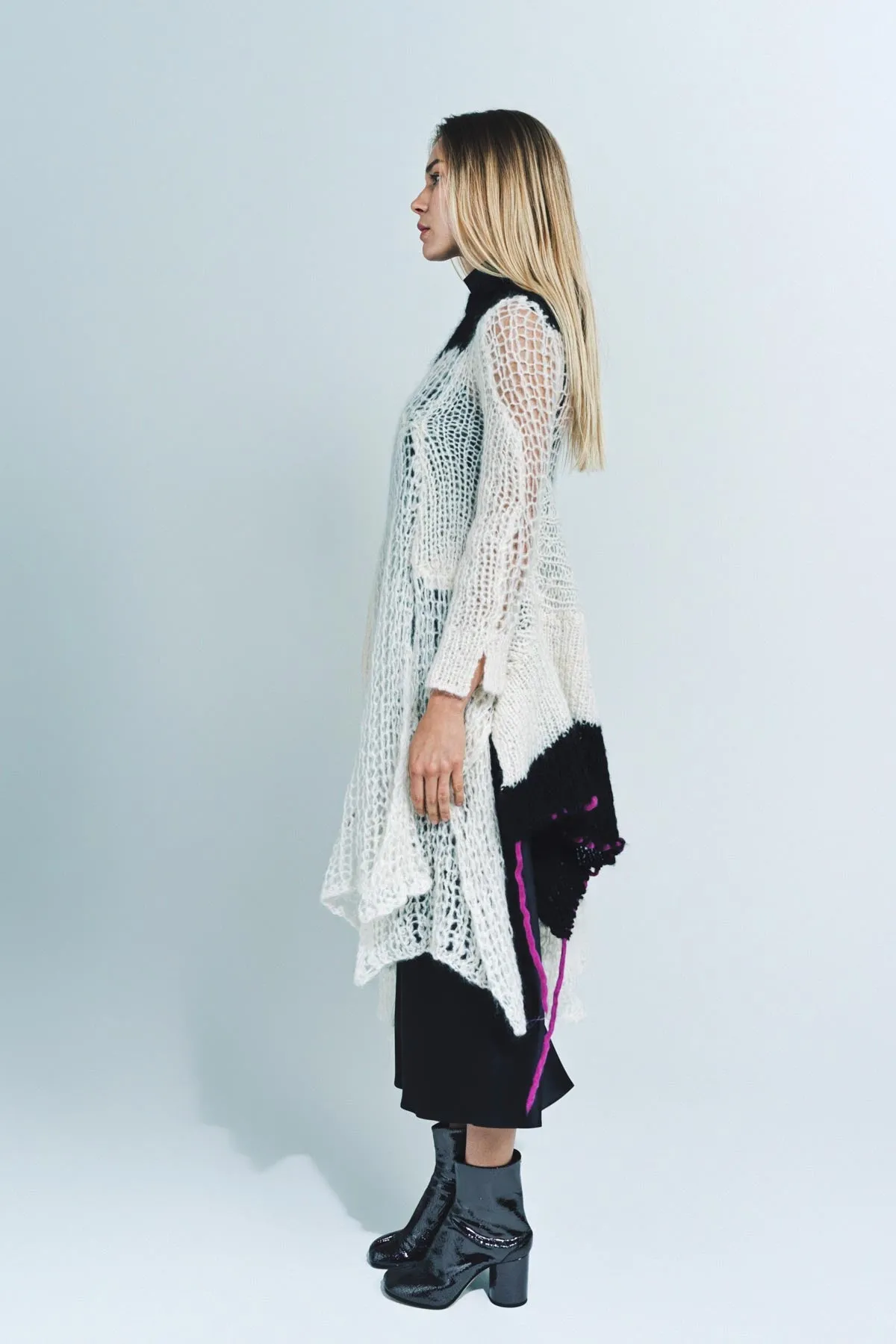SACAI | WOOL MOHAIR KNIT DRESS