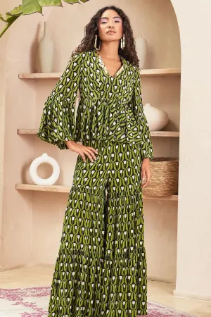 SARA - BLACK PEPLUM TOP & PANT SET