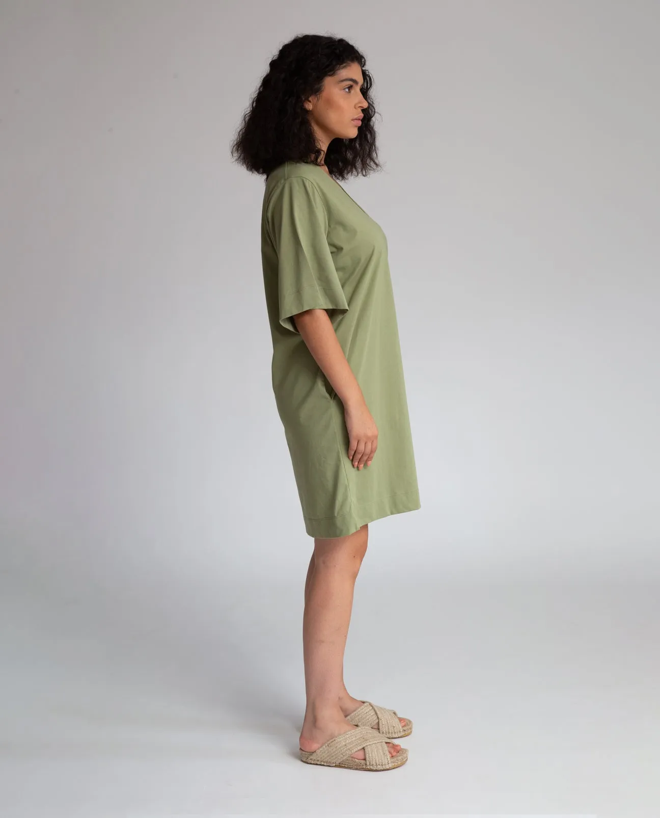 Sasha Organic Cotton Dress In Sage
