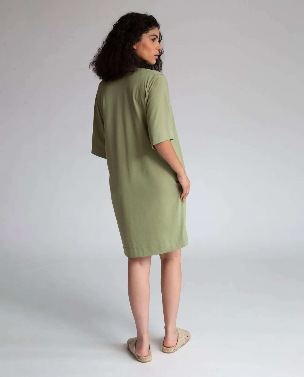 Sasha Organic Cotton Dress In Sage