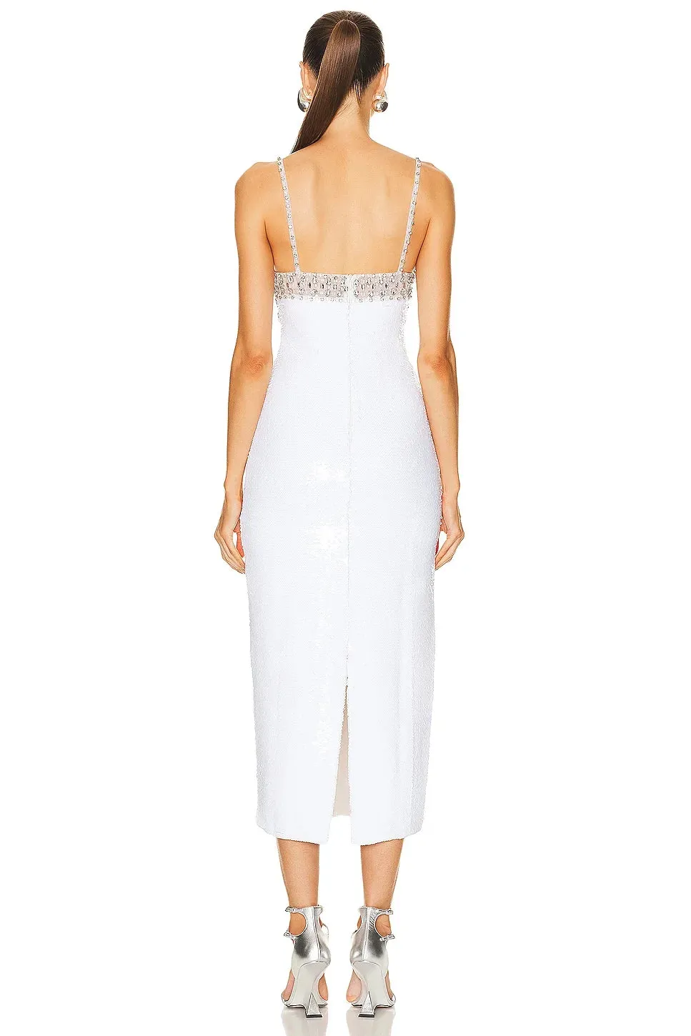 Sexy Hollow Out Sequined Prom Bodycon Bandage Dress Midi Luxury Diamond Sleeveless Runway Cocktail Celebrity Evening Party Dress