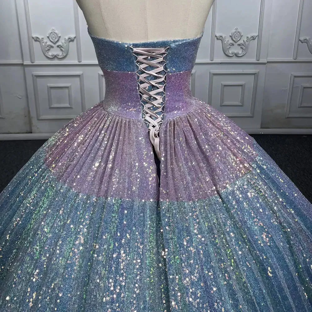 Simple Sequined Shimmer Party Dresses with Train