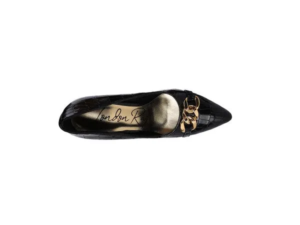 Sizes US 5 & 9 Black Croc Pattern Stiletto Pump Heels