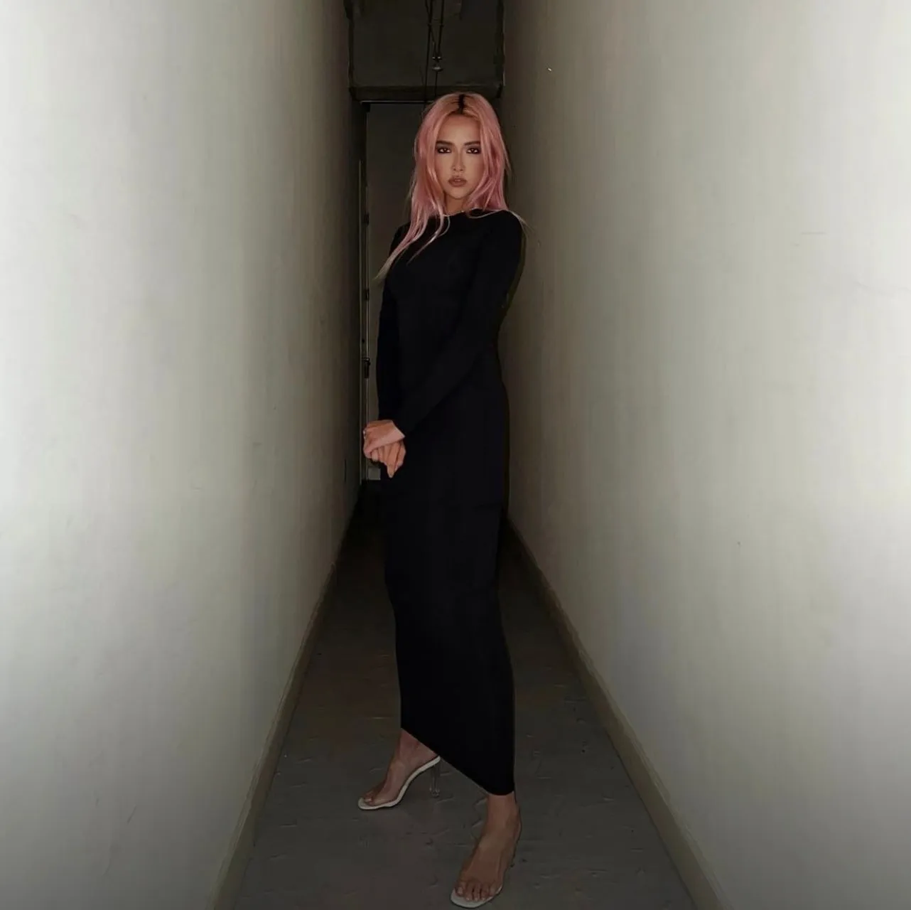 SKIMS - FITS EVERYBODY CREW NECK LONG SLEEVE DRESS