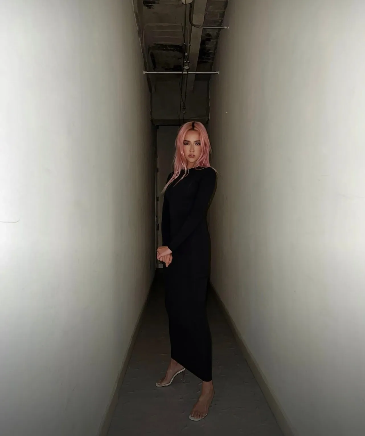 SKIMS - FITS EVERYBODY CREW NECK LONG SLEEVE DRESS