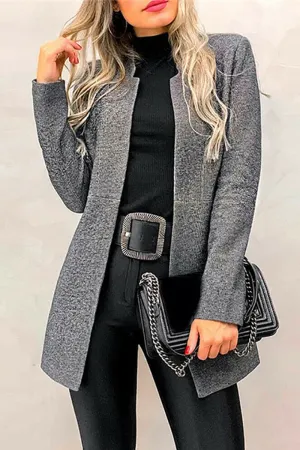 Solid Solid Color Half A Turtleneck Outerwear