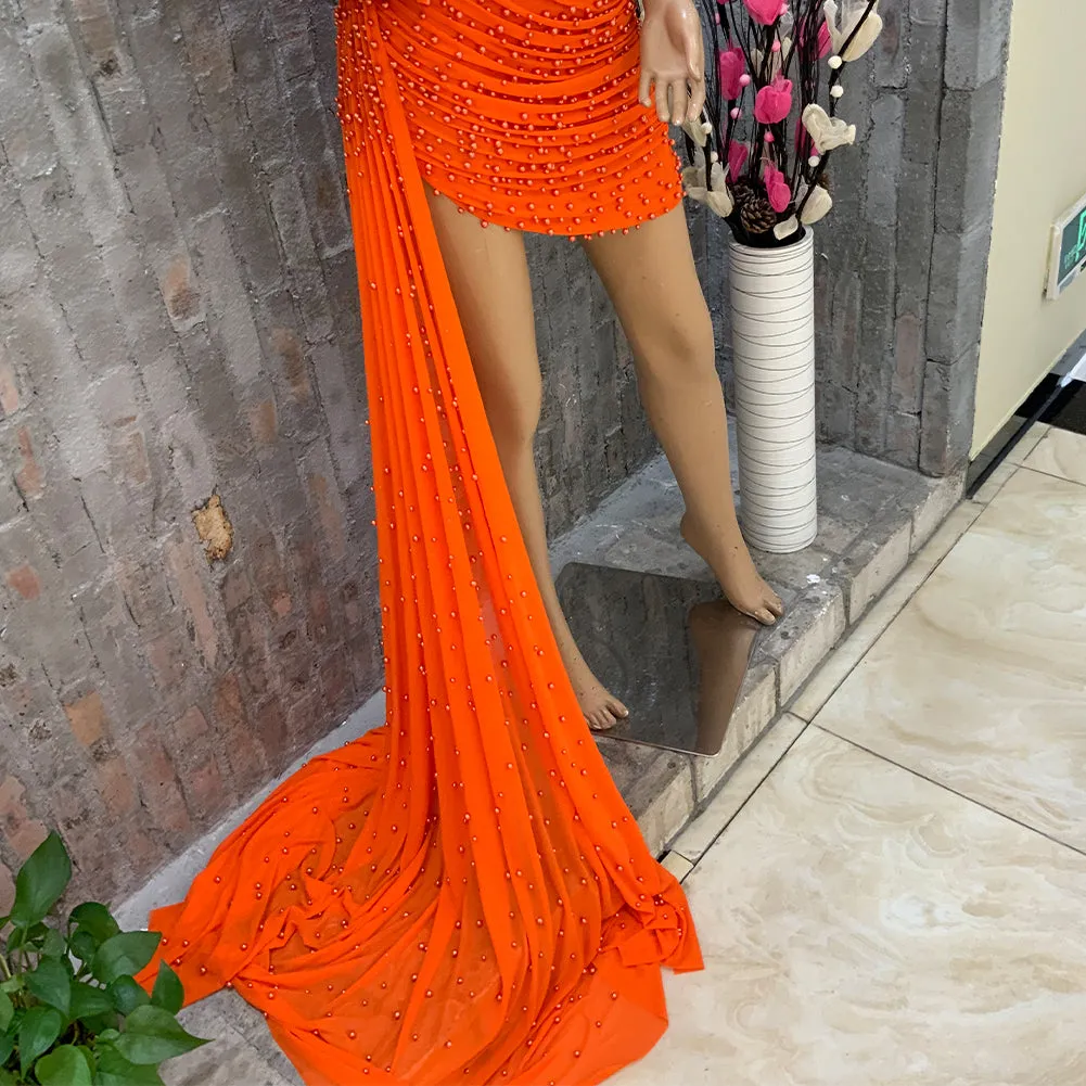 Strapless Sleeveless Bow Streamer Mini Bodycon Dress HT10210