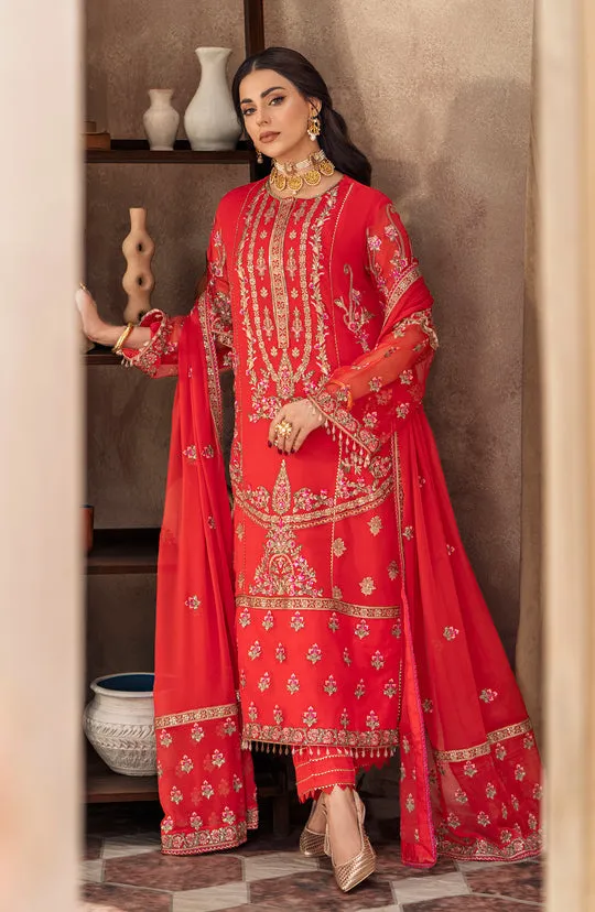 Stunning Red Embroidered Pakistani Salwar Kameez Wedding Dress