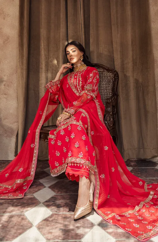 Stunning Red Embroidered Pakistani Salwar Kameez Wedding Dress