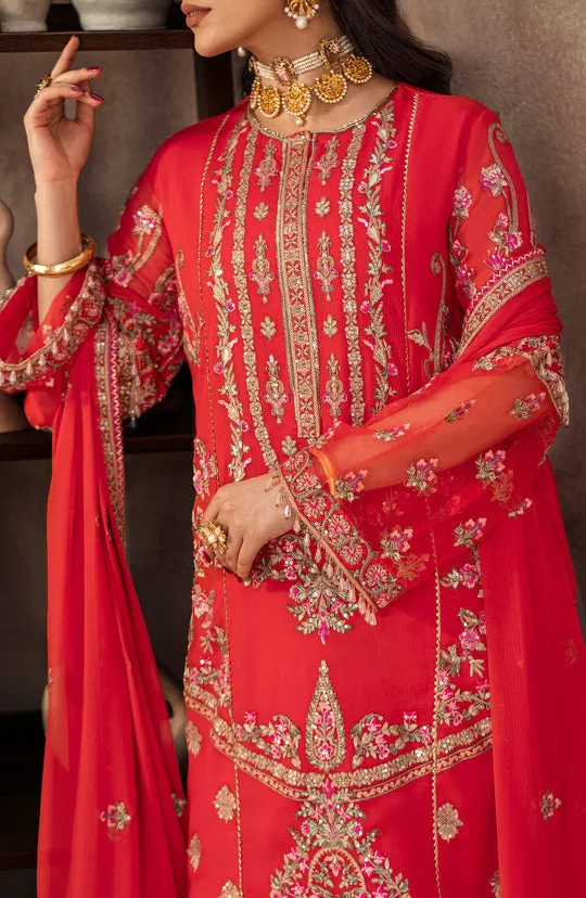 Stunning Red Embroidered Pakistani Salwar Kameez Wedding Dress