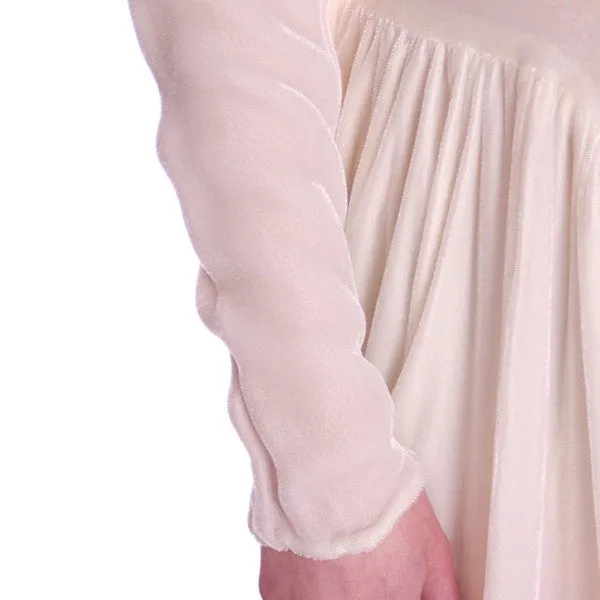 Stunning Vintage Winter White Silk Velvet Wedding Gown w/Train1940's Size Small