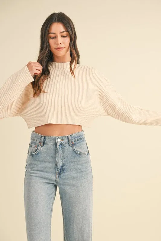 The Lauryn Mock Neck Cropped Sweater