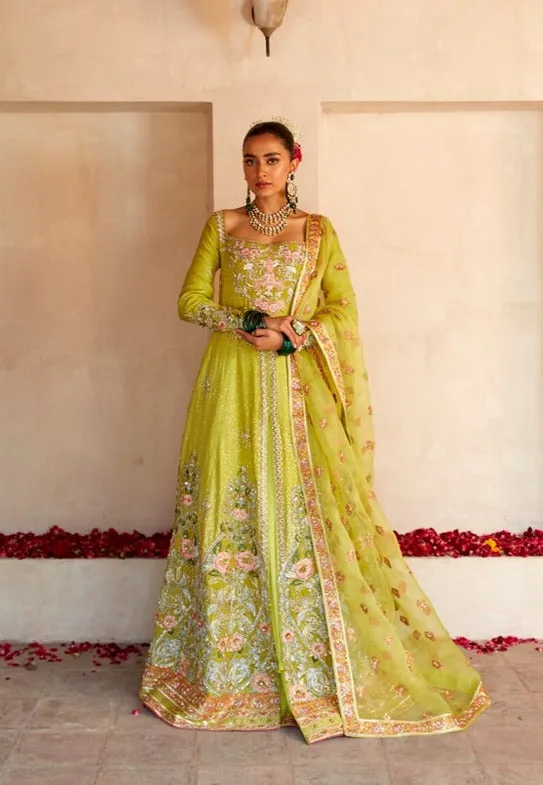 Traditional Pishwas Frock Green Pakistani Wedding Dress