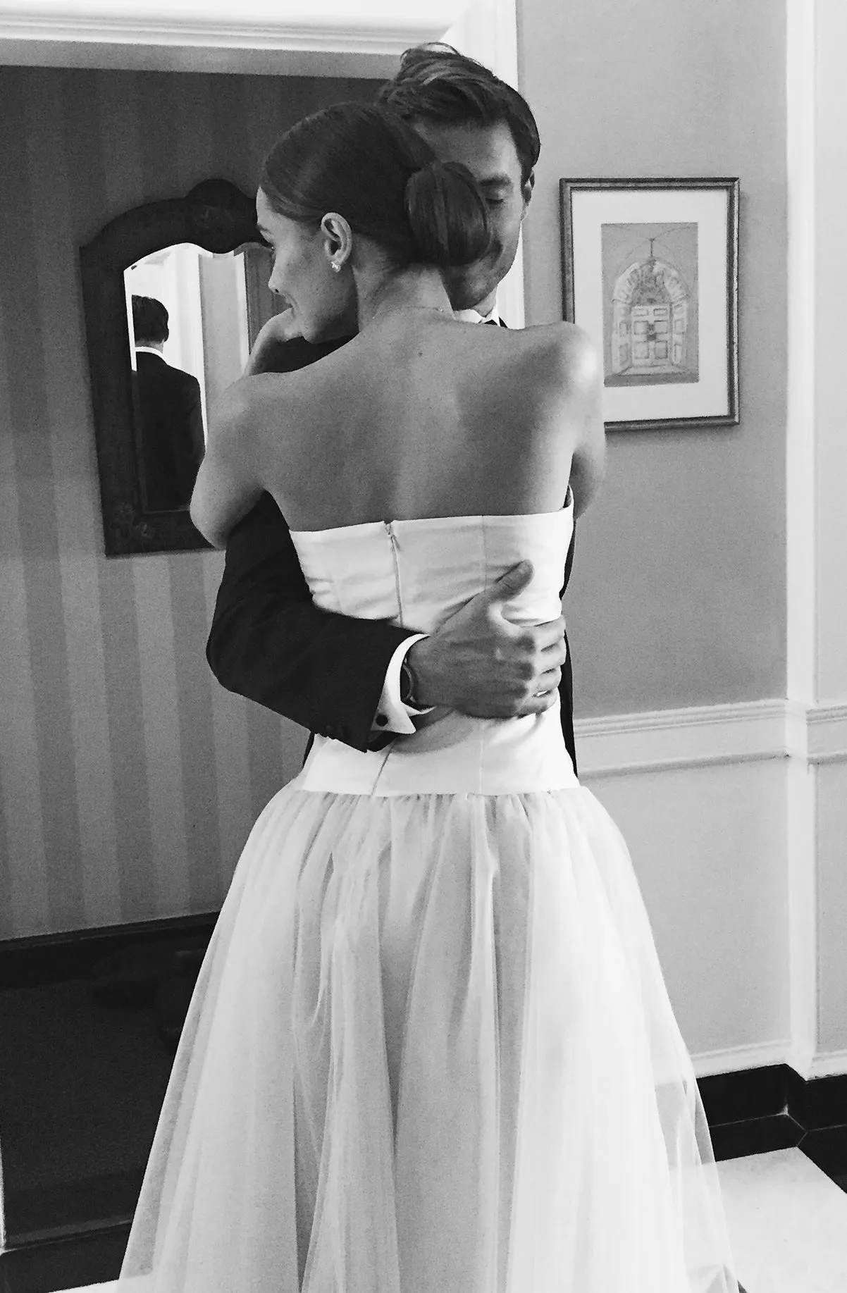 Try On Anna Cate Strapless Tulle Tea Length Rehearsal Dinner & Wedding Dress size 2