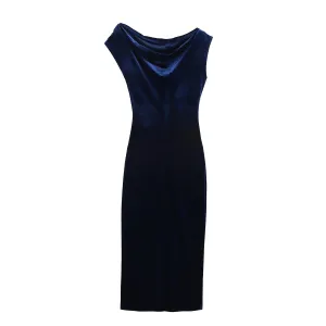 Velvet Off the Shoulder Midi Dress