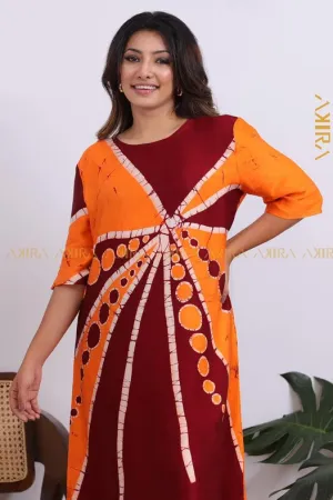 Violessa Batik Silk Designer Dress | Kaftan, Bohemian Dress, Floral Dress, Boho Maxi Dress