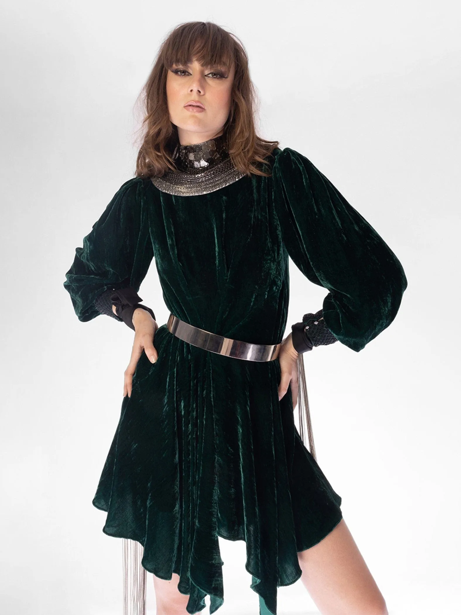 Viridian Short Asymmetric Dress
