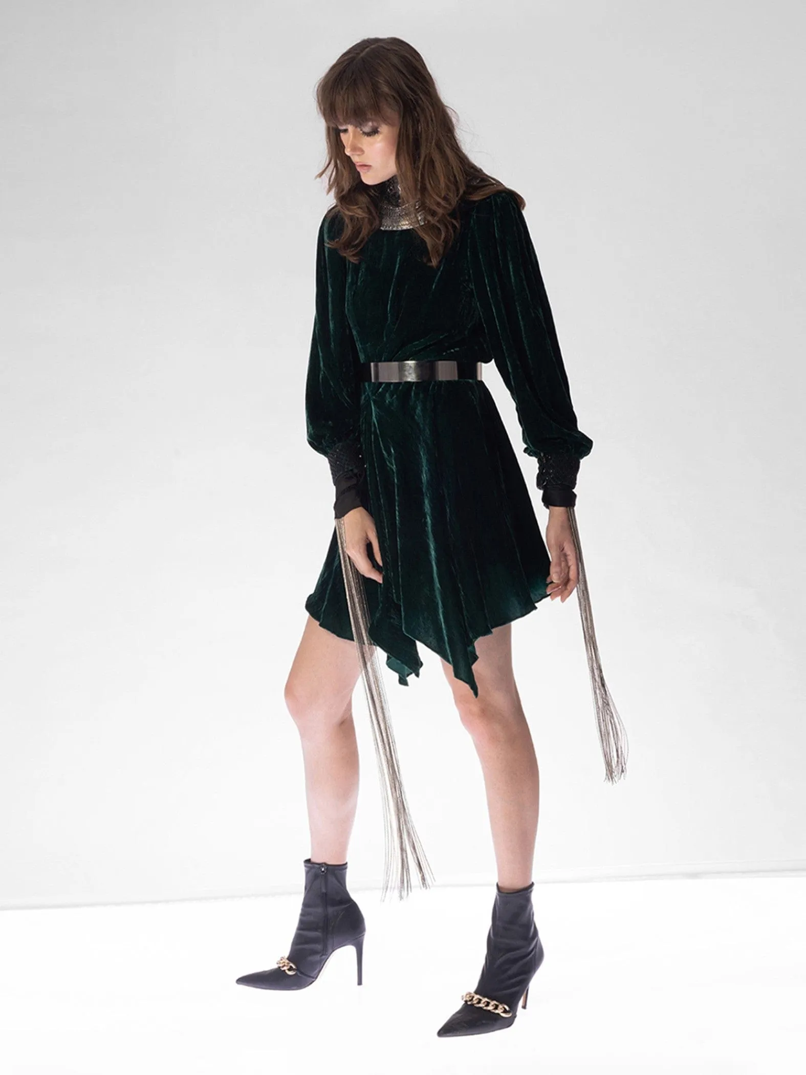 Viridian Short Asymmetric Dress