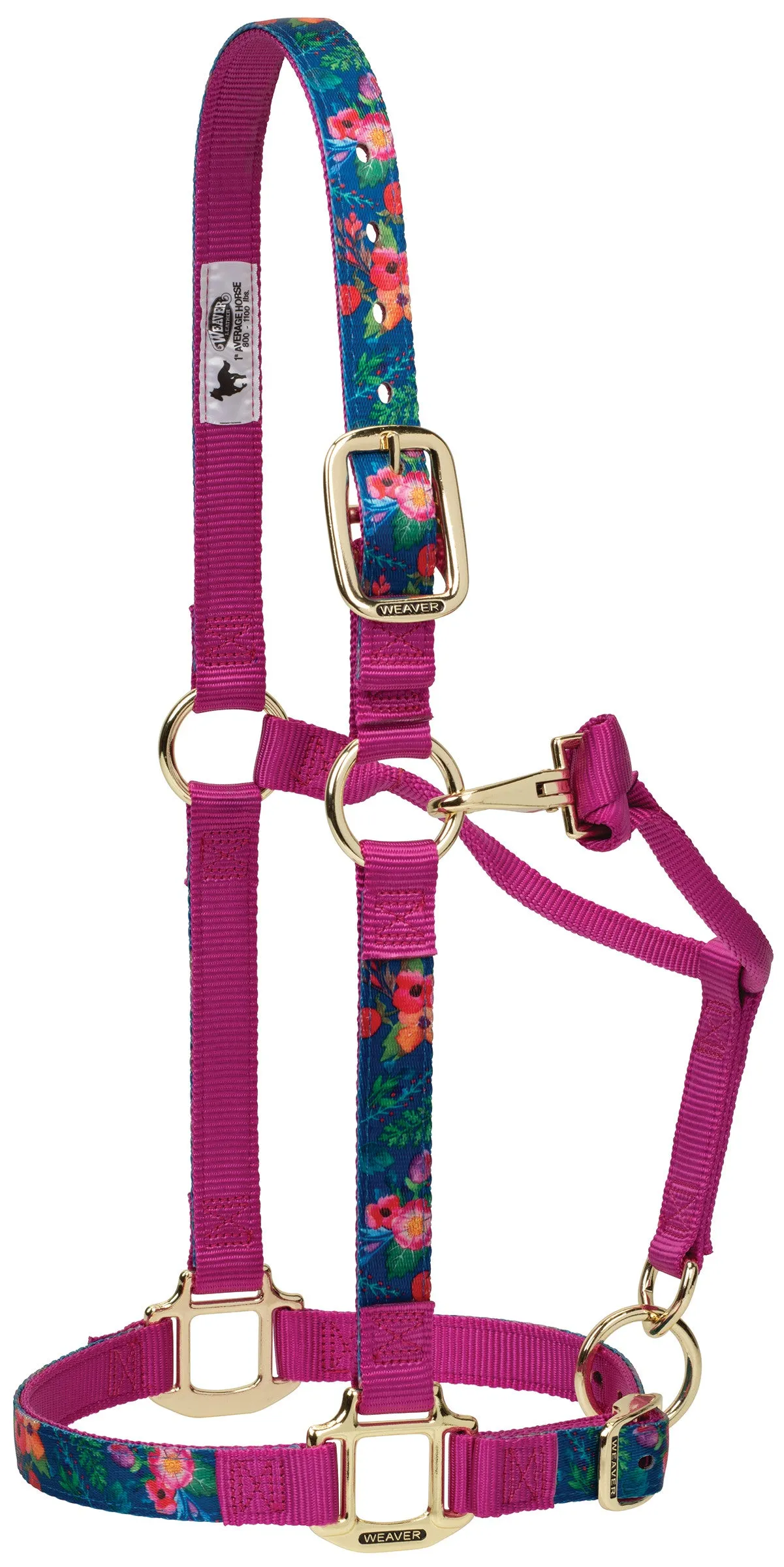Weaver Small Adjustable Patterned Nylon Horse Halter (Multiple Pattern Options)