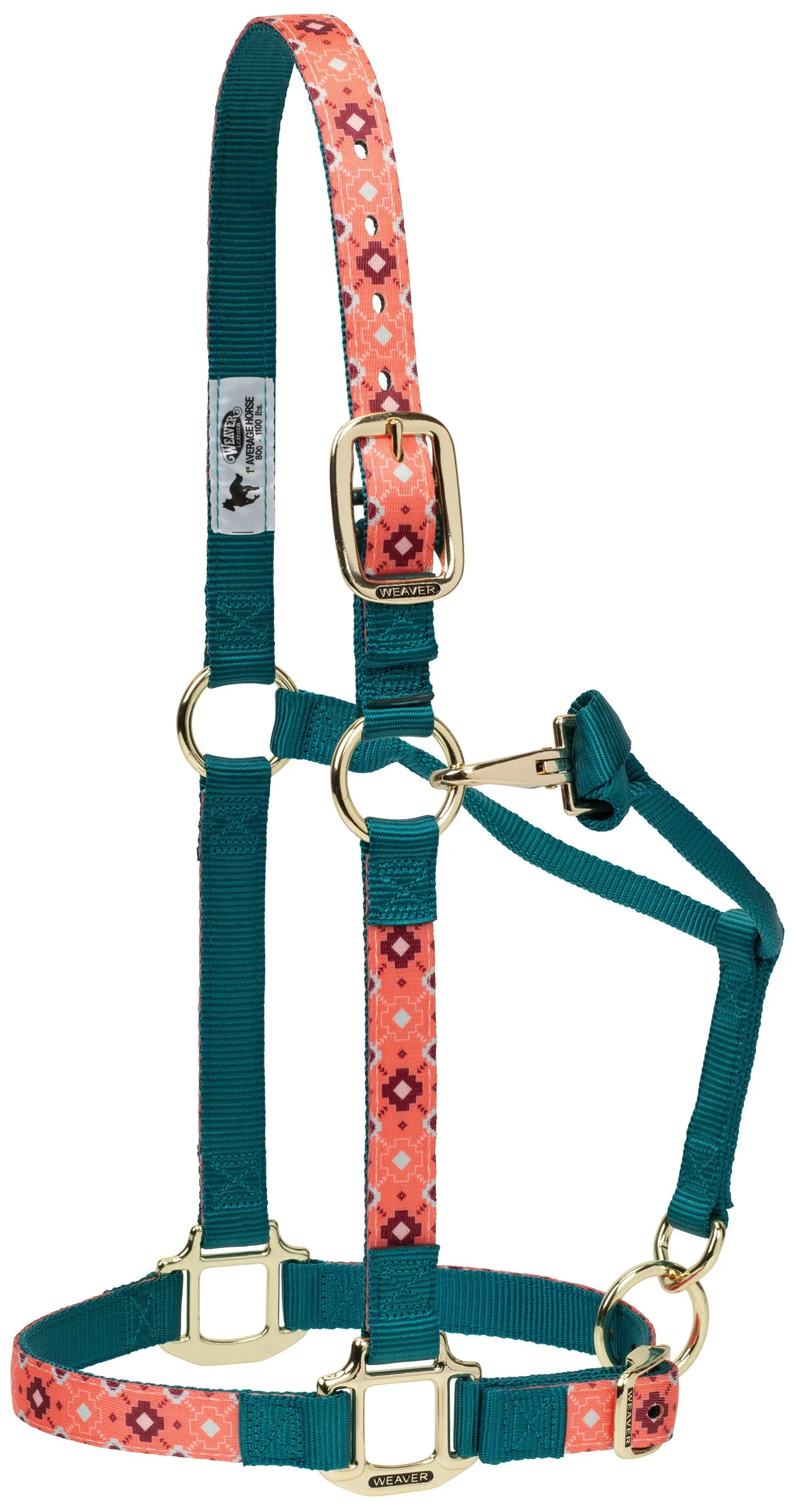 Weaver Small Adjustable Patterned Nylon Horse Halter (Multiple Pattern Options)