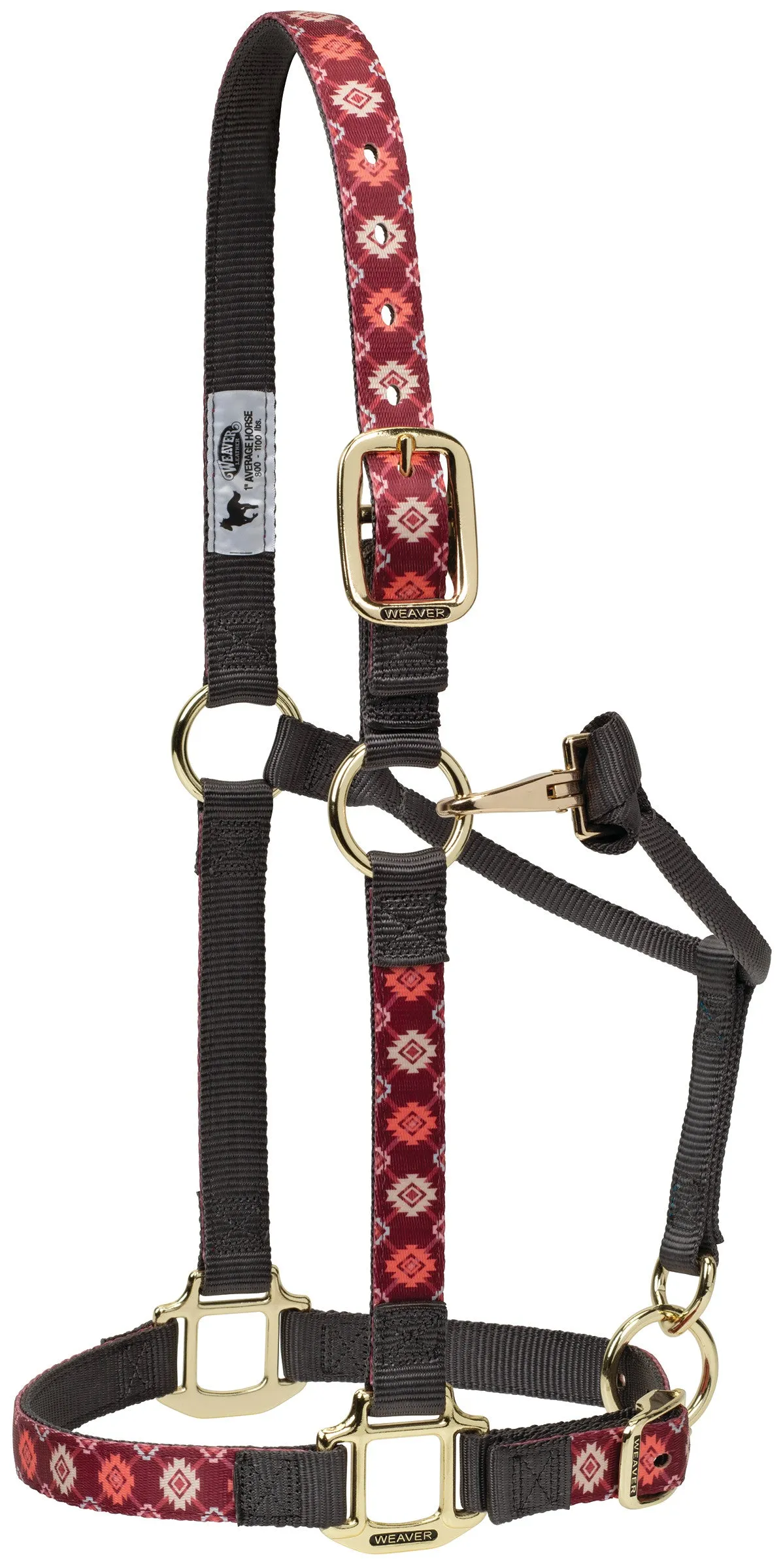 Weaver Small Adjustable Patterned Nylon Horse Halter (Multiple Pattern Options)