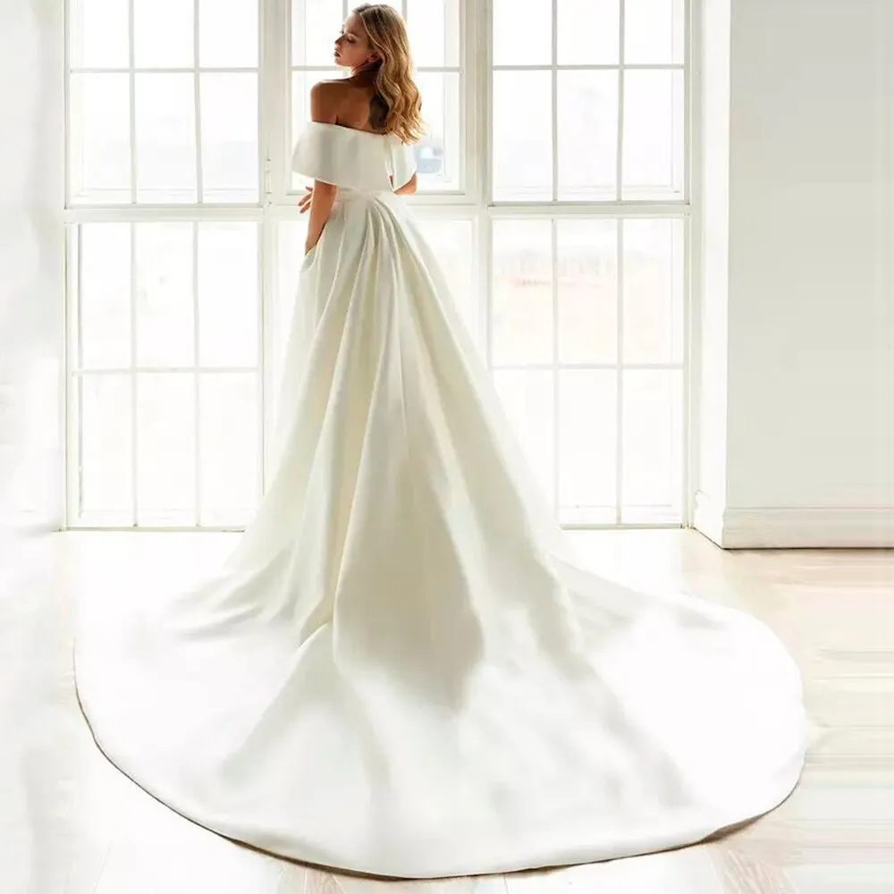 Wedding Dress 2 In 1 Detachable Train Sweetheart Satin Mermaid