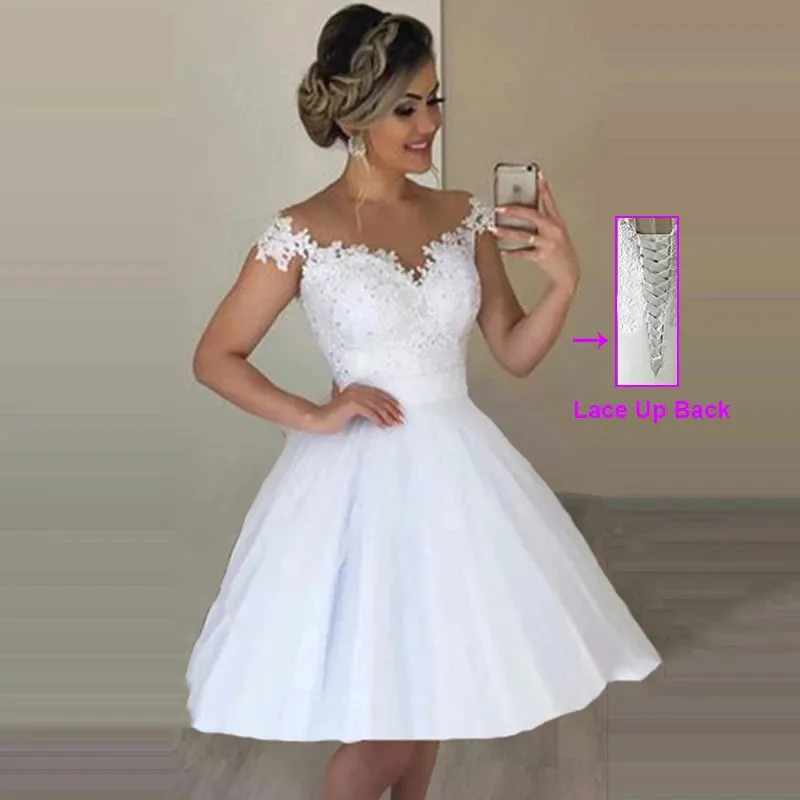 Wedding Dresses Beads Lace Removable Skirt Bridal Gowns