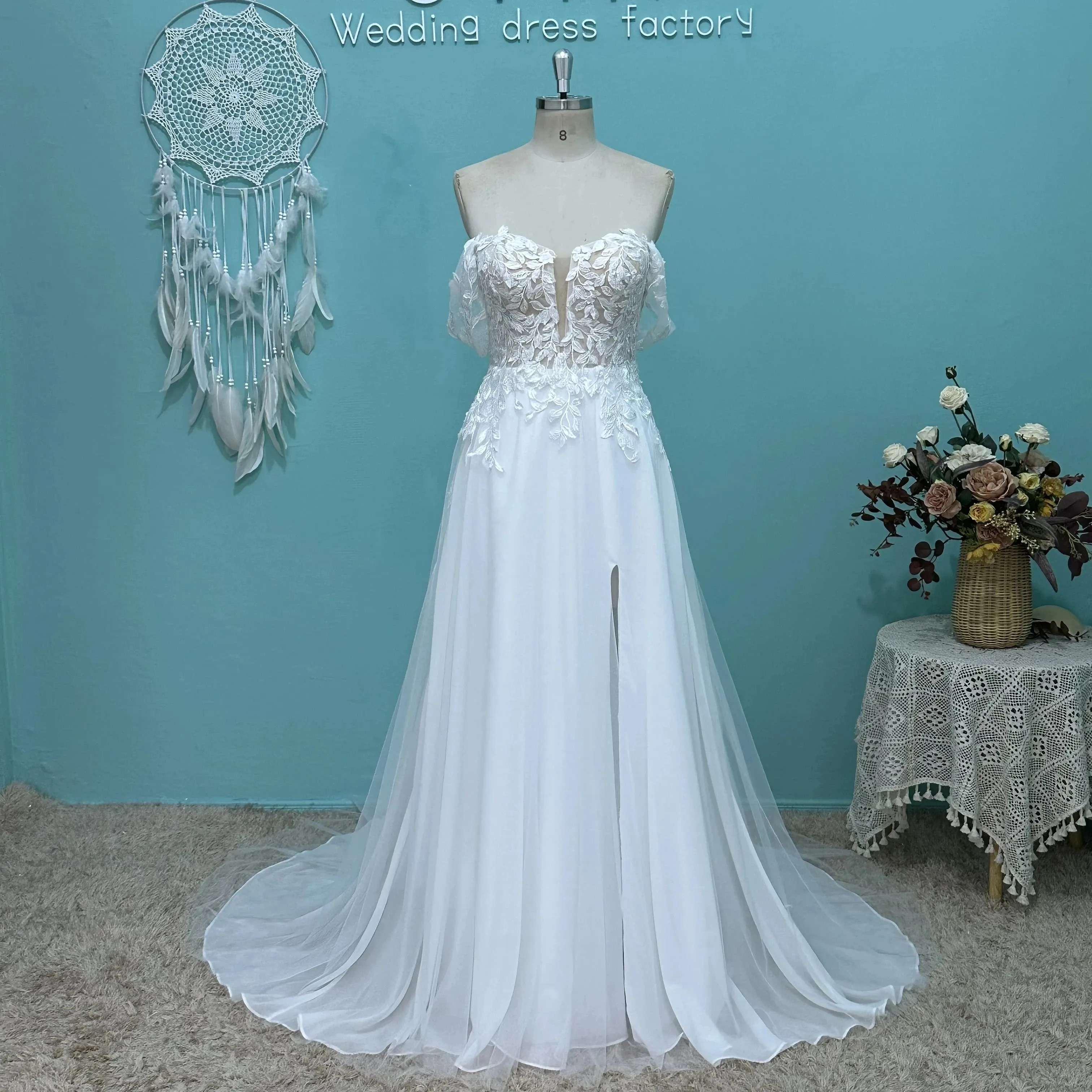 Wedding Guest Dresses: Elegant Beach Wedding Dress Lace