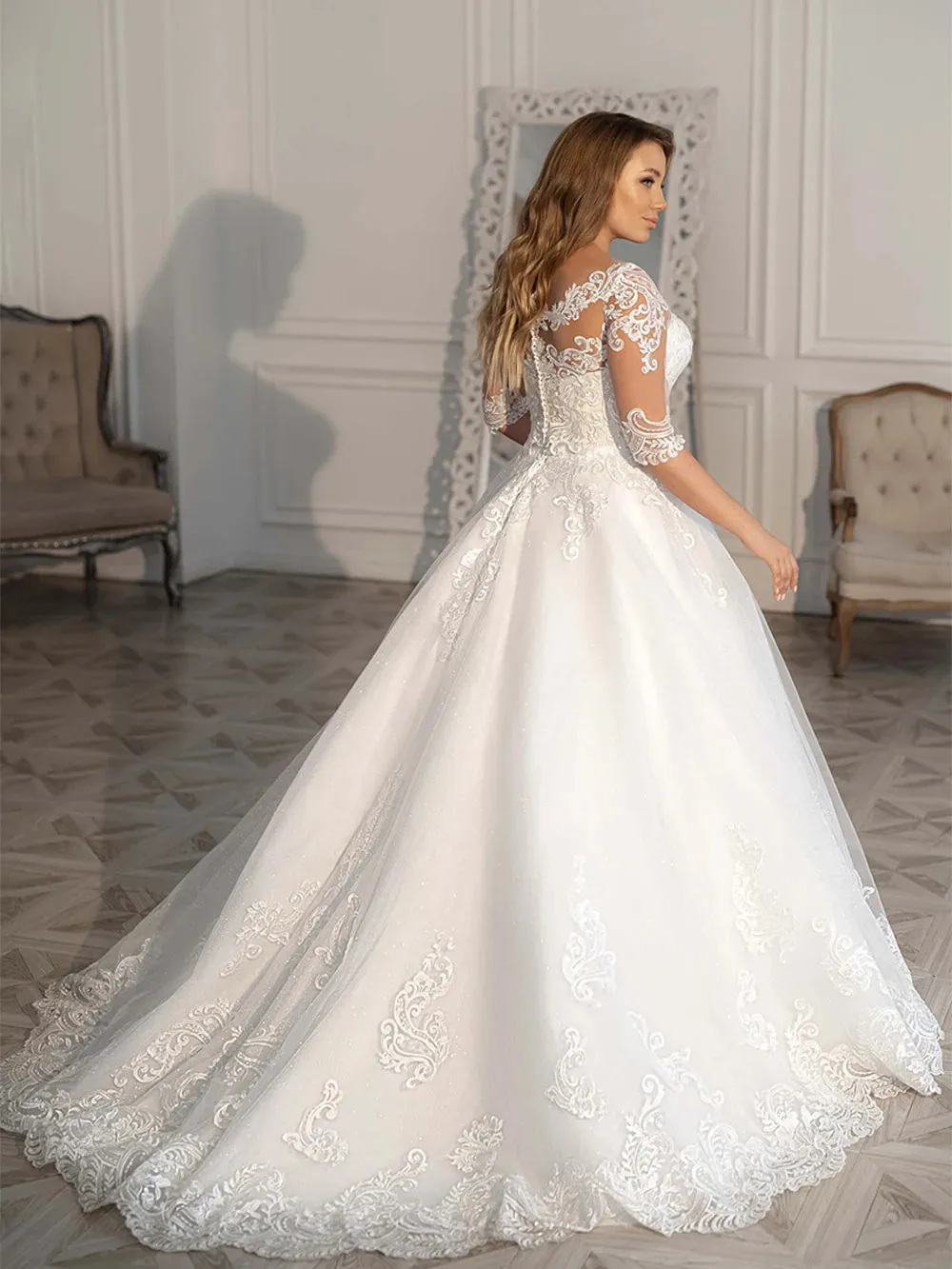 Wedding Guest Dresses: Vintage Lace Wedding Dresses Plus Size Elegant Bridal Dress