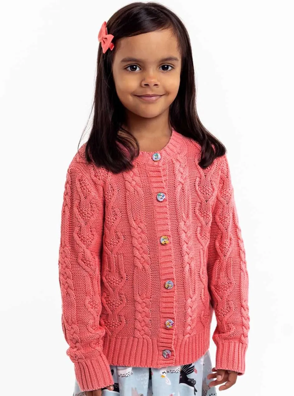 Willow Geranium Pink Cotton Cardigan