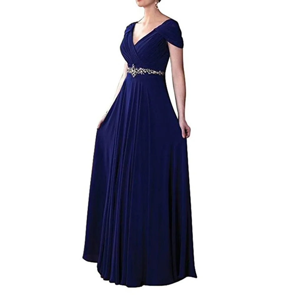 Women Bridesmaid Dress Long Chiffon Prom Wedding Gowns