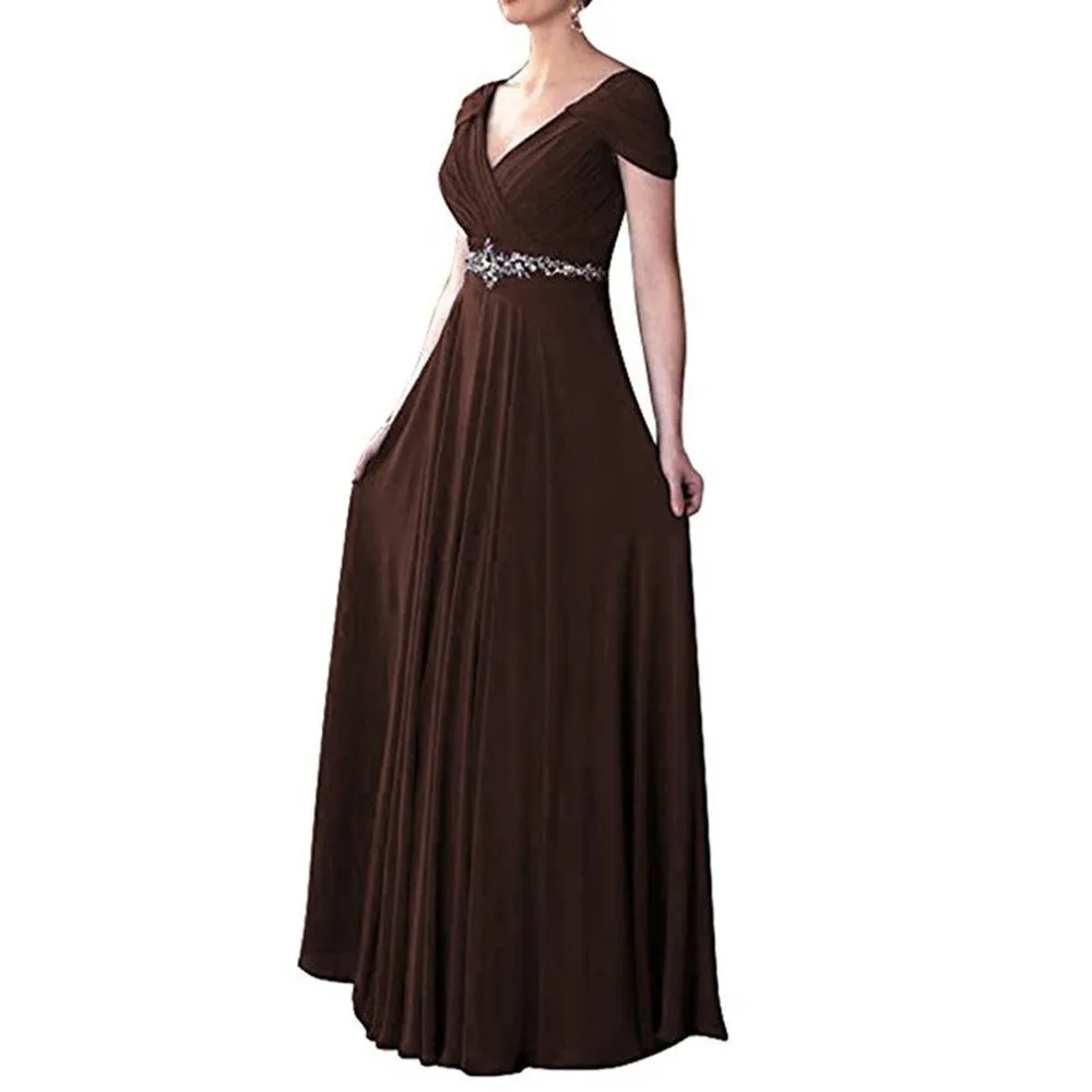 Women Bridesmaid Dress Long Chiffon Prom Wedding Gowns