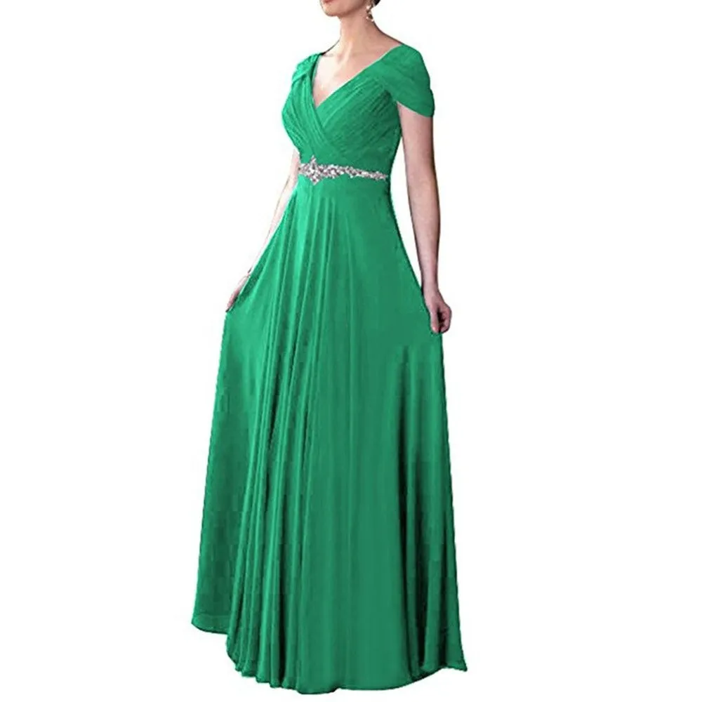 Women Bridesmaid Dress Long Chiffon Prom Wedding Gowns