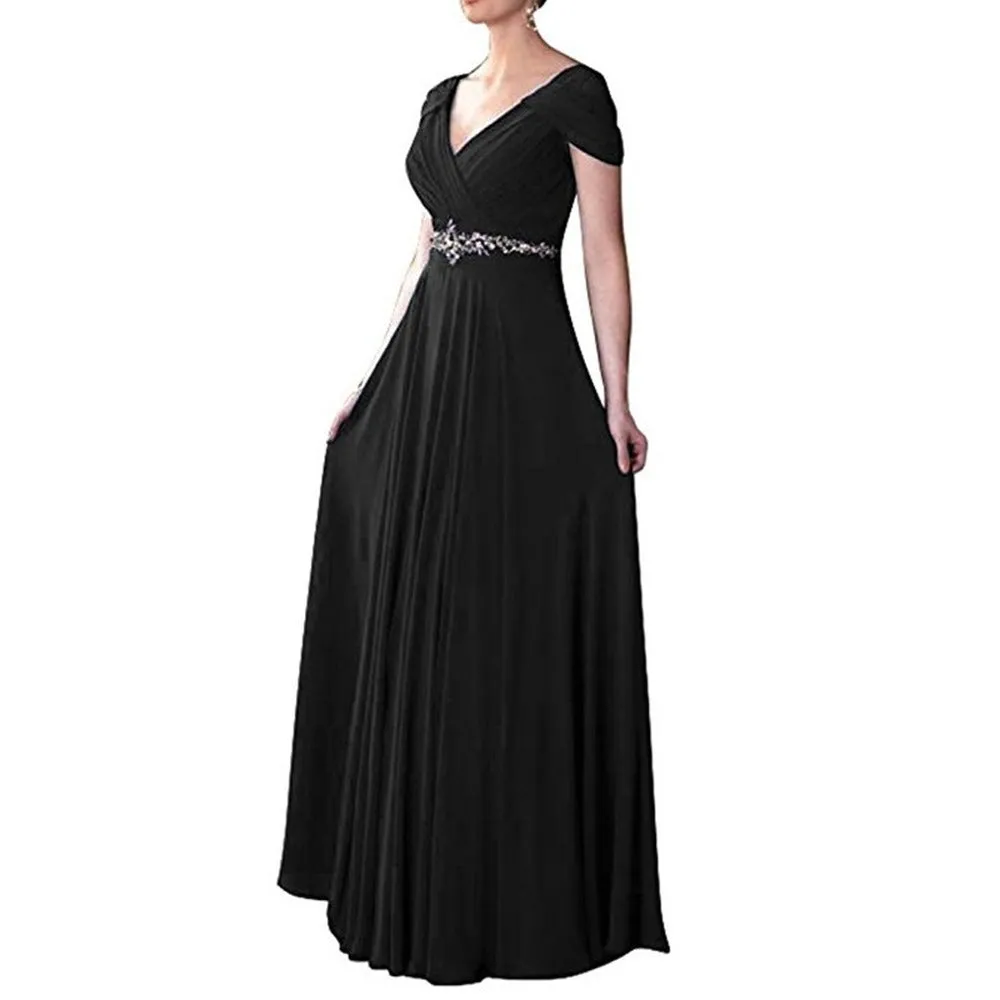Women Bridesmaid Dress Long Chiffon Prom Wedding Gowns