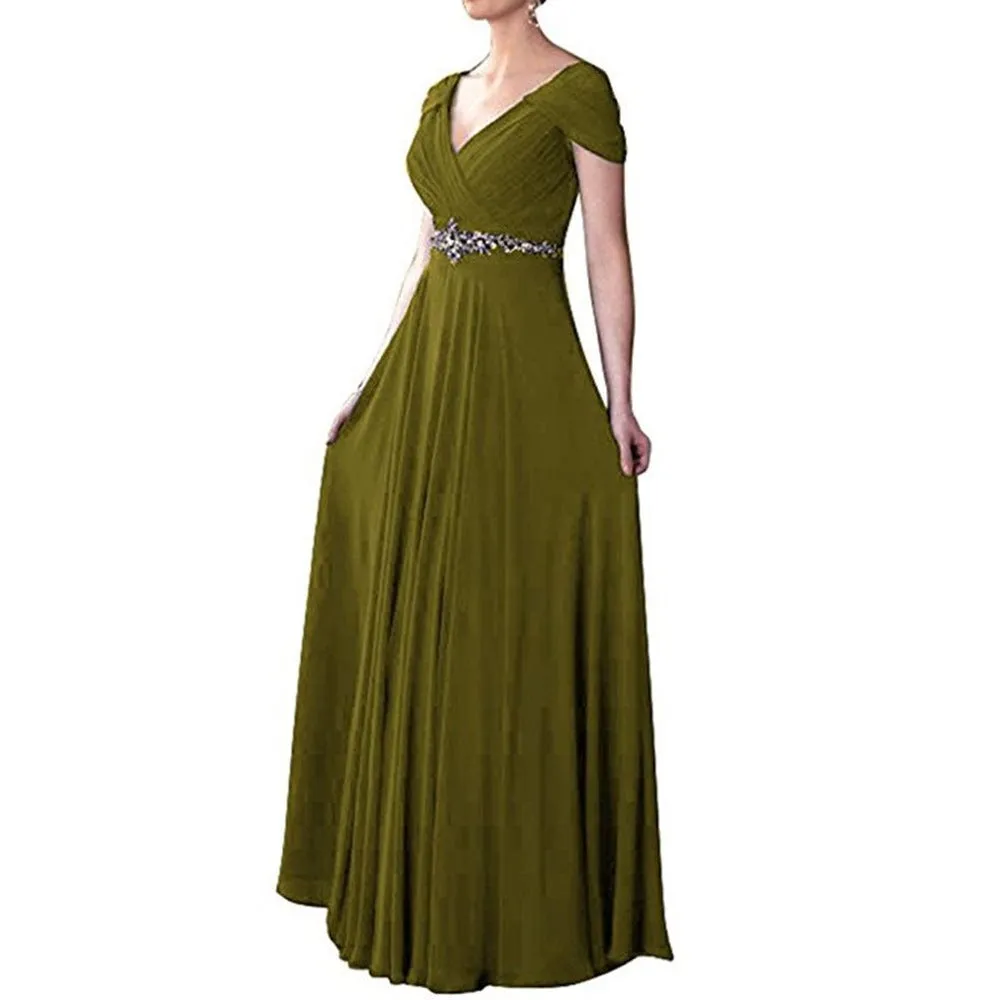 Women Bridesmaid Dress Long Chiffon Prom Wedding Gowns